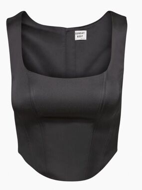 Sunday Best Shiloh Satin Bustier Black Corset top NWT Size Small